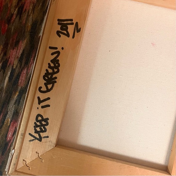 πrare LEπ original vibrant green abstract graffiti painting - Picture 11 of 13